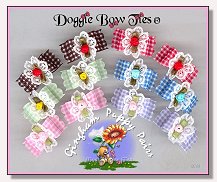 Puppy Dog Bows-Gingham Puppy Pairs 