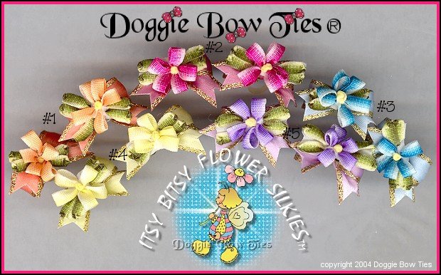 Petline Itsy Bitsy Flower Silkies Dog Bows