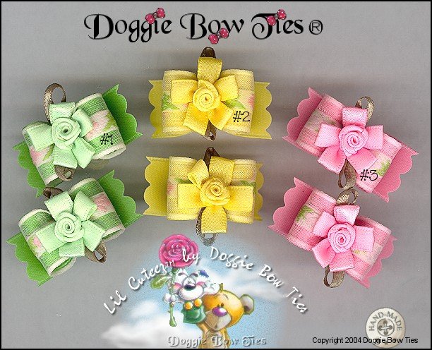 Petline Lil Cuteez Rose Dog Bows