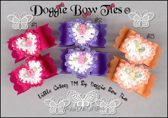 Crochet Heart Cuteez Dog Bows
