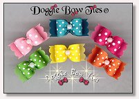 Puppy Dog Bows-Puppy SL Dots, swiss dot, pearl