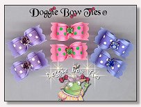 Puppy Dog Bows-Dots I Pastels, purple, pink, periwinkle