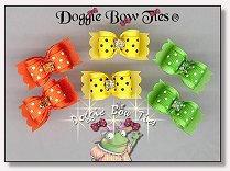 Puppy Dog Bows-Dots II Citrus, yellow, orange, lime