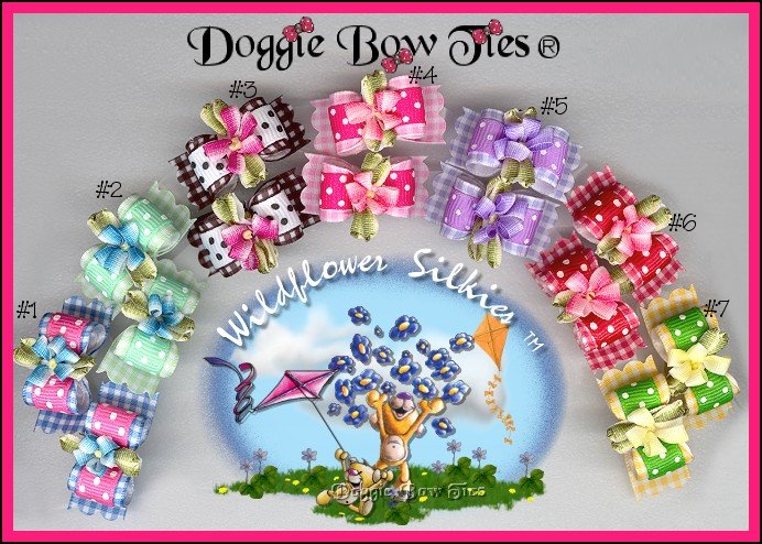 Petline Wildflower Silkies Dog Bows