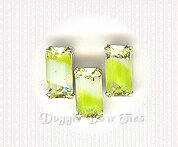 Baguette Sew-On Rhinestone-Peridot Givre