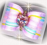  Dog Bow- with 10mm Light Amethyst Heart