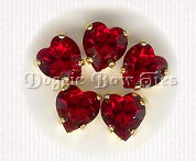 Sew-On Rhinestones-Red Heart 8mm