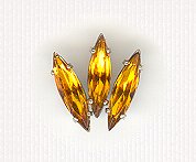 15x4mm navette Sew-On Rhinestones-Amber