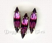 15x4mm navette Sew-On Rhinestones-Amethyst