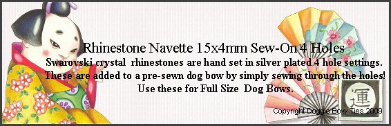 Sew-On Rhinestones-Navettes 15x4mm with 4 holes
