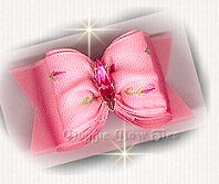 Dog Bow with 15x4mm Fuchsia rhinestone