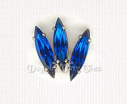 15x4mm navette Sew-On Rhinestones-Capri Blue