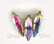 15x4mm navette Sew-On Rhinestones-Crystal AB