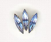 15x4mm navette Sew-On Rhinestones-Light Sapphire