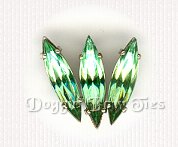 15x4mm navette Sew-On Rhinestones-Peridot