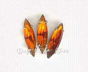 15x4mm navette Sew-On Rhinestones-Root Beer