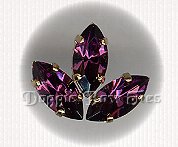 15x7mm Navette Sew-On Rhinestones-Amethyst