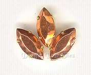 15x7mm Navette Sew-On Rhinestones-Copper Foil