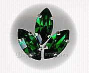 15x7mm Navette Sew-On Rhinestones-Emerald