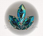 15x7mm Navette Sew-On Rhinestones-Emerald AB