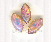 15x7mm Navette Sew-On Rhinestones-Fire Opal
