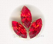 15x7mm Navette Sew-On Rhinestones-Hyacinth