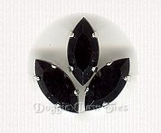 15x7mm Navette Sew-On Rhinestones-Vintage Jet