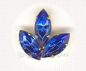 15x7mm Navette Sew-On Rhinestones-Sapphire