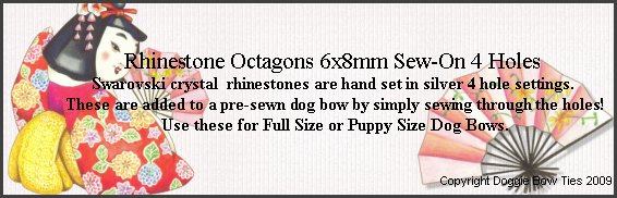 Octagon 6x8mm  Sew-On Rhinestones- 4 holes