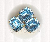 Octagon 8x10mm Sew-On Rhinestones- Blue Topaz