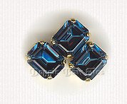 Octagon 8x10mm Sew-On Rhinestones-Capri Blue