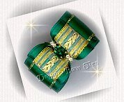 Dog Bow- with 6x8mm Oval Emerald