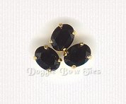 6x8mm Oval Sew-On Rhinestones-Jet