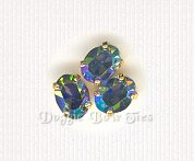 6x8mm Oval Sew-On Rhinestones-Sapphire AB Blue