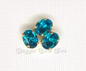 6x8mm Oval Sew-On Rhinestones-Blue Zircon