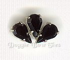 10x6mm Sew-On Rhinestones-Jet Pear