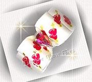Dog Bow- shown with 10x6 rhinestone pear