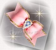 Dog Bow- shown with 10x6 rhinestone pear