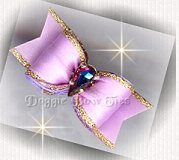 Dog Bow- shown with 10x6 rhinestone pear
