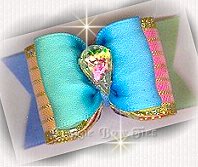 Dog Bow -shown with 13x8 rhinestone pear