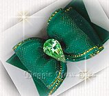 Dog Bow-13x8 rhinestone pear
