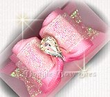 Dog Bow -13x8 rhinestone pear