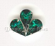 Sew-On Rhinestones-EMERALD Pear
