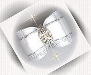 Dog Bow- with Crystal Square 8mm