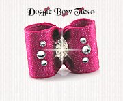 Dog Bow-Baby Dog Bows-Sparkle Satin w/Crystal-Azalea