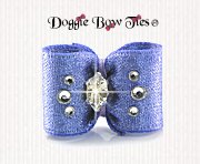 Dog Bow-Baby Dog Bows-Sparkle Satin w/Crystal-Iris