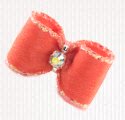 Dog Bow-Baby Bow, Peach with Iridescent Edge