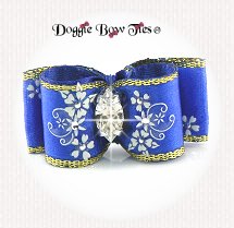 Dog Bow-Ultra Blue w/tiny crystals