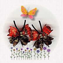Small Glitter Flutterfly Pairs-Orange/Black Tiger Stripes