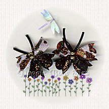 Small Glitter Flutterfly Pairs-Natural Leopard Spots/Black